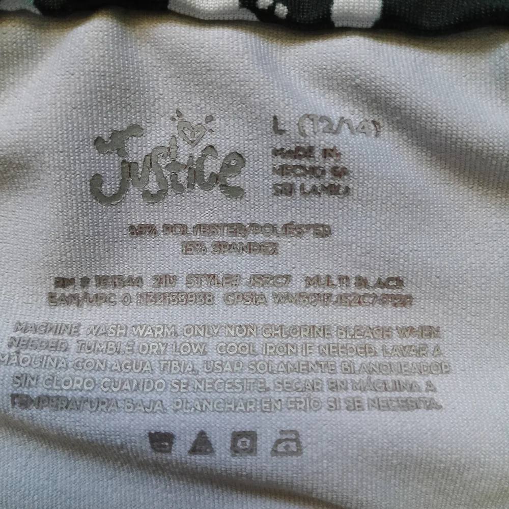 Justice Black Blue & Pink Girls Shorts Size L/12/14